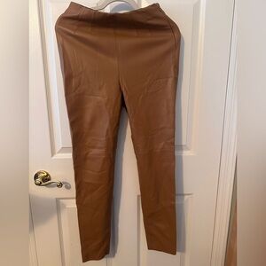 Brown Faux Leather Pants
